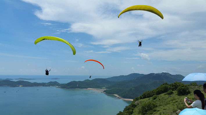 江门台山下川岛单人滑翔伞体验一次(赠送全程视频)