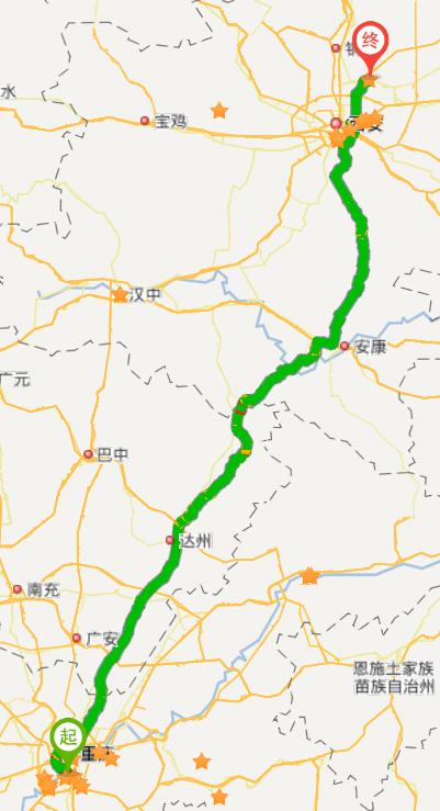 全程558公里 第十九天 太原——北京  京昆高速,全程502公里 全程路线