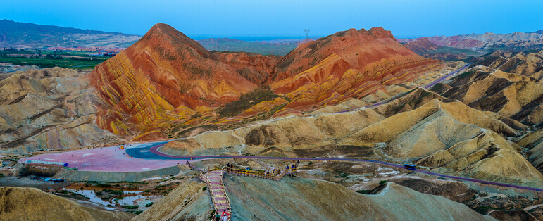 视觉盛宴 穿越平山湖大峡谷 赏七彩丹霞落日美景包车1