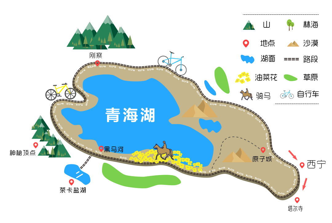             青海湖地图 by:花儿