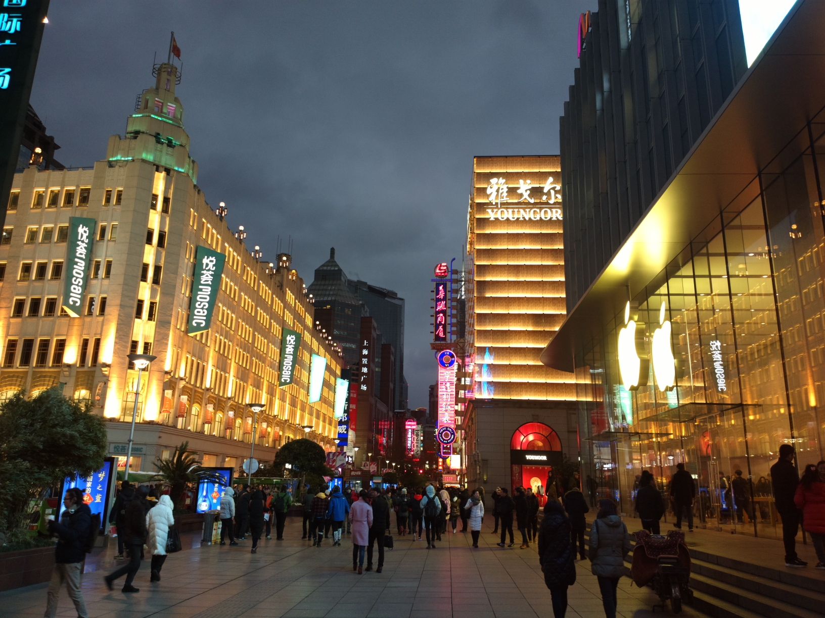 闻名中国的上海南京路步行街风景