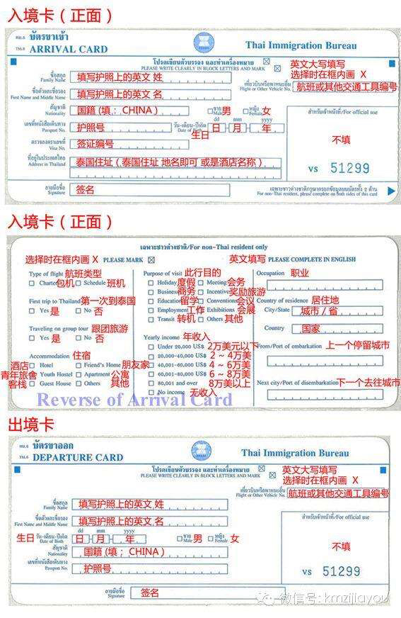 谁有泰国落地签申请表格