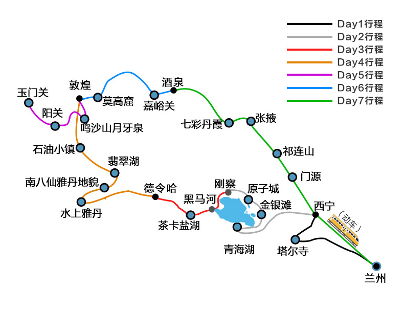 沙漠露营1-8人小车青海甘肃大环线拼车6日游/敦煌莫高窟 鸣沙山 青海