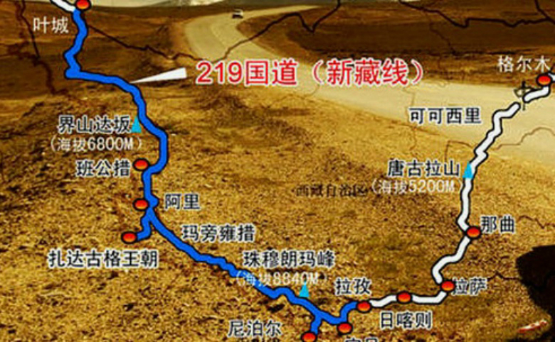 世界上海拔最高的公路——被誉为"天路"的新藏线将于8月底通车.