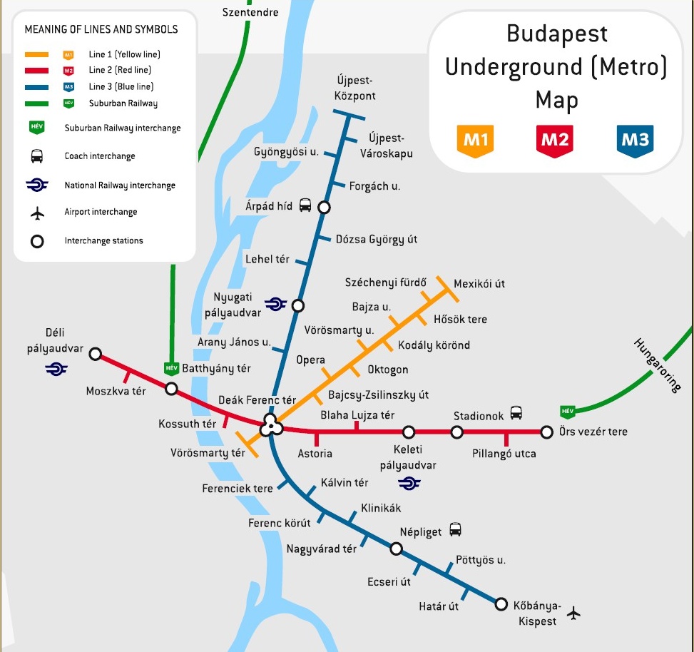 布达佩斯地铁线路图
