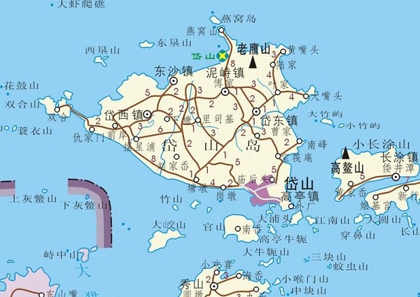 所以挑个小岛窝几天吧  附个地图先  经过4个小时到达岱山高亭港,放完