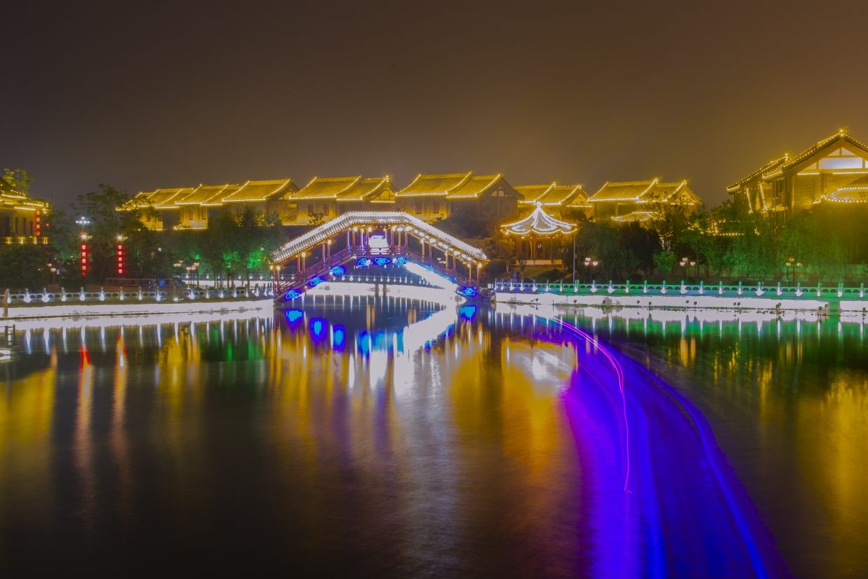 开封大宋御河夜景水系
